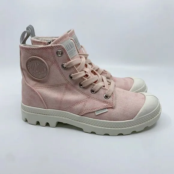 Palladium Pampa Zip Women’s Size 6 Pink White Ankle Boots Shoes 96693-667