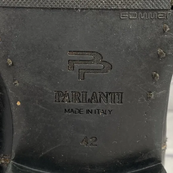 Parlanti Z2 Paddock Boots Size 42 Men 9 Women 11.5 Black Dual Zipper Italy