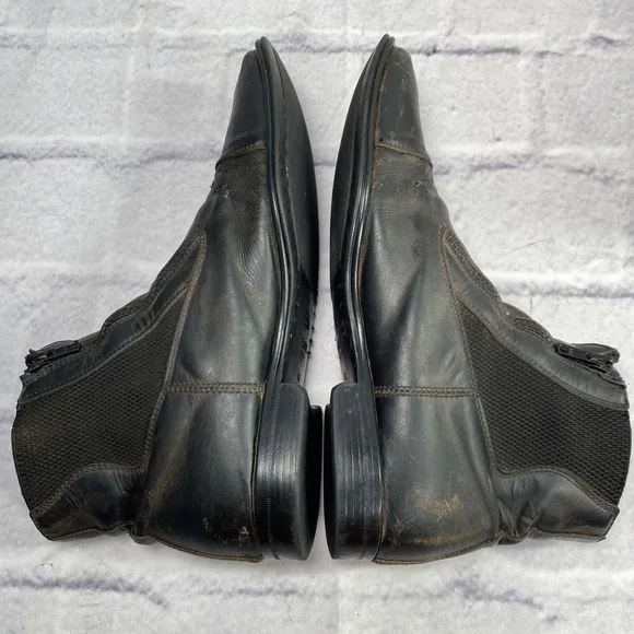 Parlanti Z2 Paddock Boots Size 42 Men 9 Women 11.5 Black Dual Zipper Italy