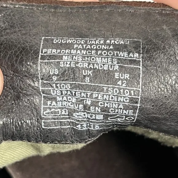 Patagonia Mens Dogwood Brown Ankle Boots Size 9