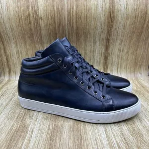 Paul Evans The Carter Men's Size 12 Mid Top Blue Leather Sneakers Casual Shoes