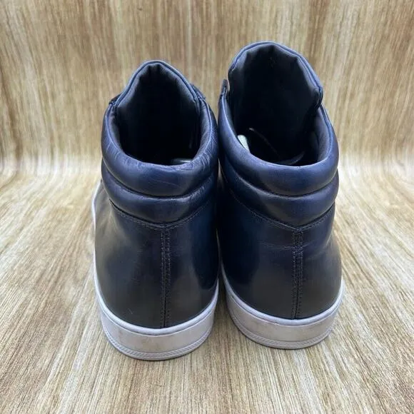 Paul Evans The Carter Men's Size 12 Mid Top Blue Leather Sneakers Casual Shoes