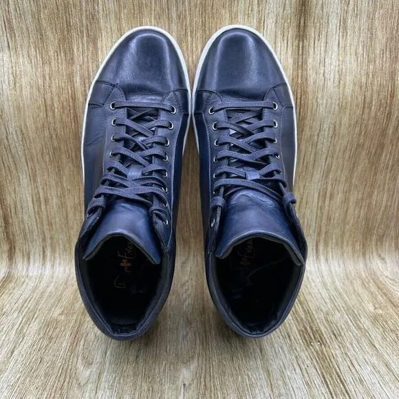 Paul Evans The Carter Men's Size 12 Mid Top Blue Leather Sneakers Casual Shoes