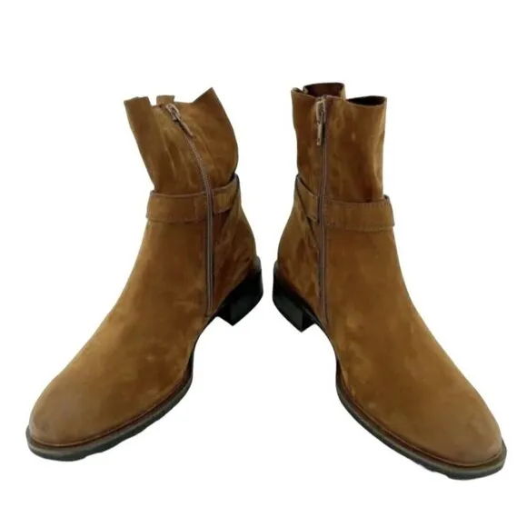 Paul Green Denver Belted Biker Boots Brown Suede SZ 6 US 3.5 UK New $479