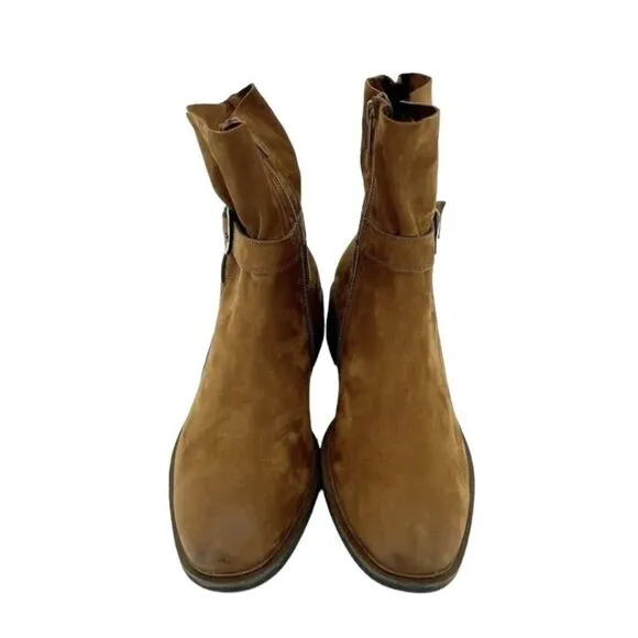 Paul Green Denver Belted Biker Boots Brown Suede SZ 6 US 3.5 UK New $479