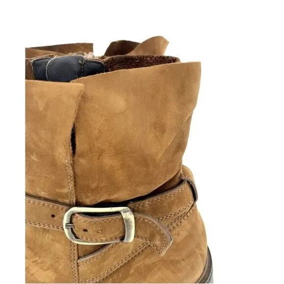Paul Green Denver Belted Biker Boots Brown Suede SZ 6 US 3.5 UK New $479