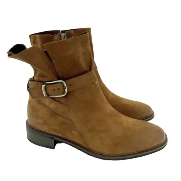 Paul Green Denver Belted Biker Boots Brown Suede SZ 6 US 3.5 UK New $479