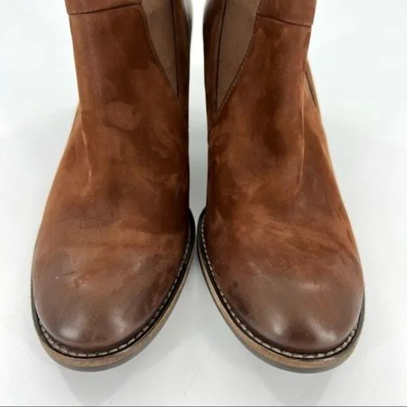 Paul Green Jules Block Heel Leather Chelsea Boots Brown Size 8 UK 10.5 US
