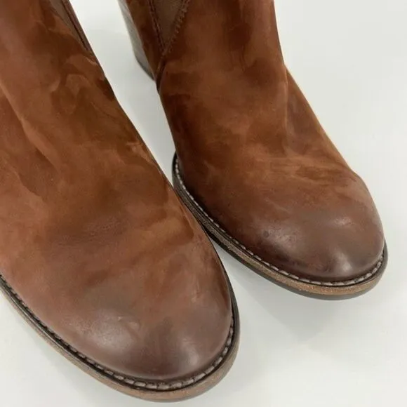 Paul Green Jules Block Heel Leather Chelsea Boots Brown Size 8 UK 10.5 US