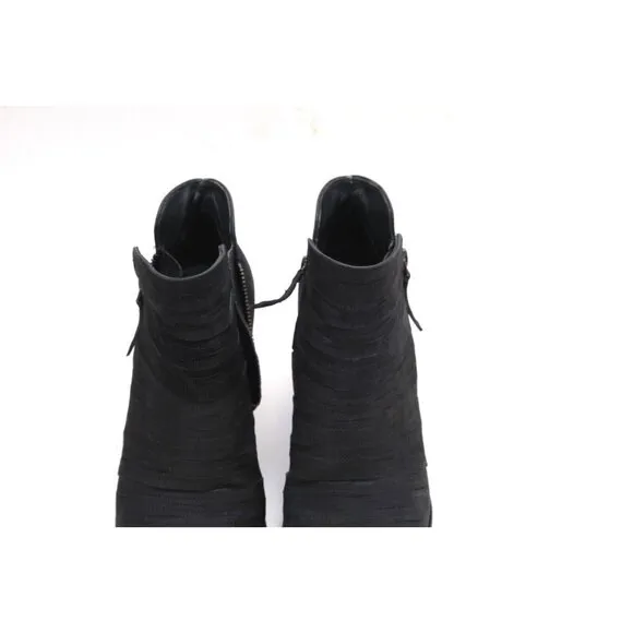 paul green malibu boots booties leather black dual zip womens shoes uk 6 us 8.5