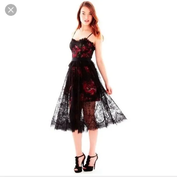 Pearl Georgina Chapman of Marchesa lace cocktail Dress 10