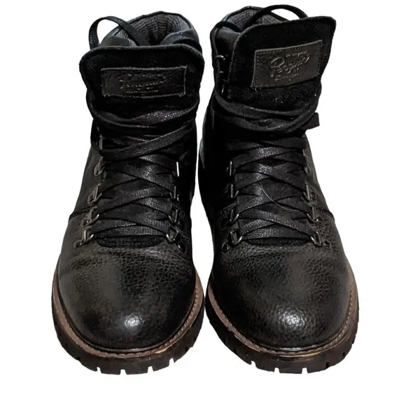 Penguin black leather lace up chukka round toe ankle boots logo  men's size 8