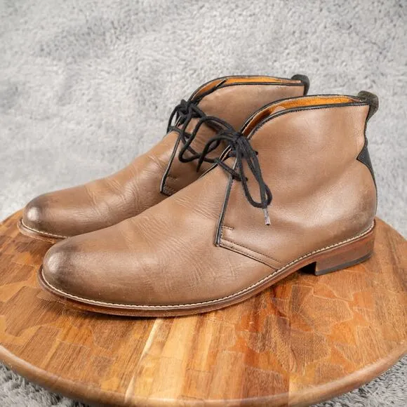 Penny Luck Visionary Falcon Gray Leather Chukka Boots Men's 9