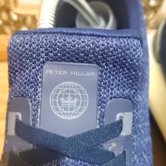 Peter Millar Hyperlight Apollo Men’s Blue Knit Comfort Slip On Sneaker Shoes 10