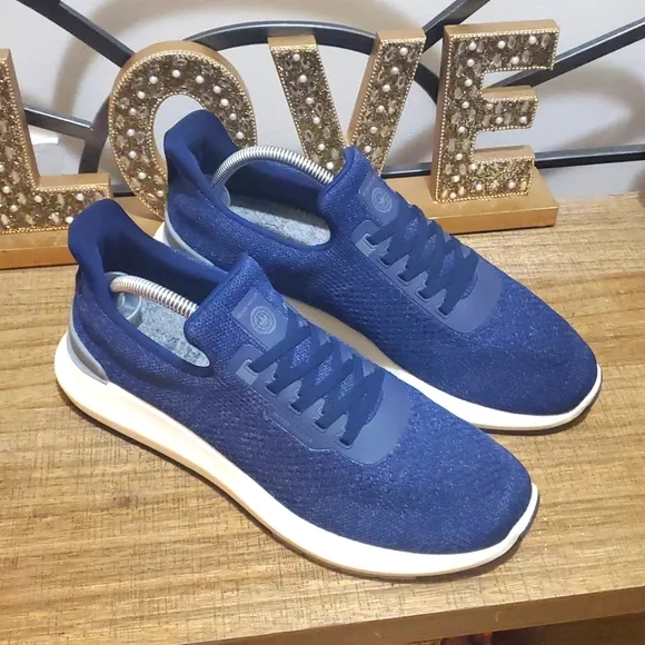 Peter Millar Hyperlight Apollo Men’s Blue Knit Comfort Slip On Sneaker Shoes 10