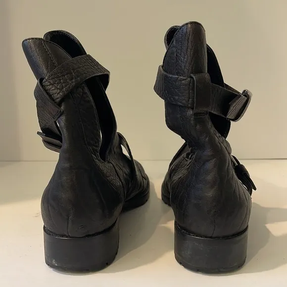Philosophy di Lorenzo Serafini Cap Toe Open Chelsea Moto Boots Size 6.5 Euro 37