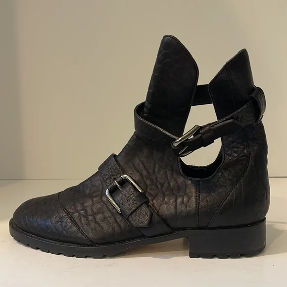 Philosophy di Lorenzo Serafini Cap Toe Open Chelsea Moto Boots Size 6.5 Euro 37