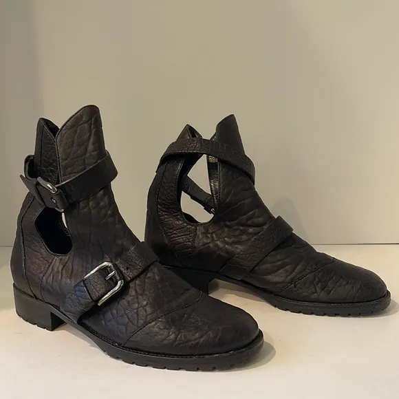 Philosophy di Lorenzo Serafini Cap Toe Open Chelsea Moto Boots Size 6.5 Euro 37