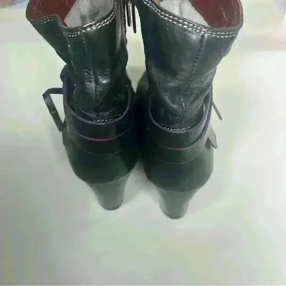 Pikolinos Women’s Verona Black Leather High Heels Side Zip Ankle Booties