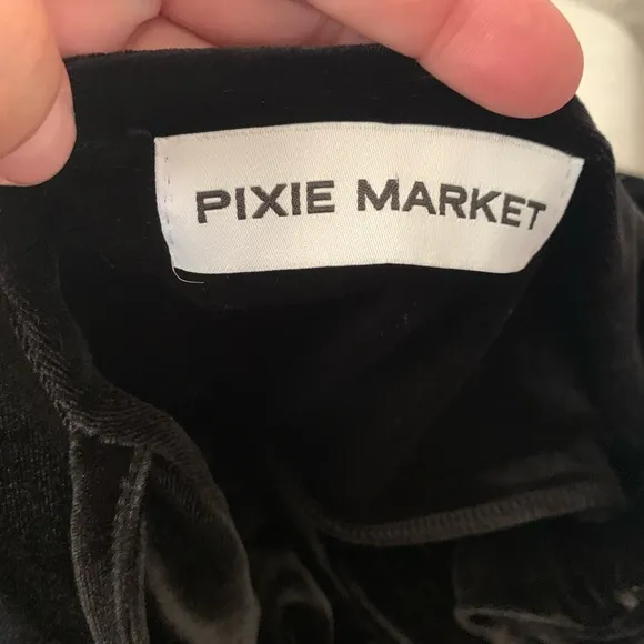 Pixie Market black velvet midi dress size S