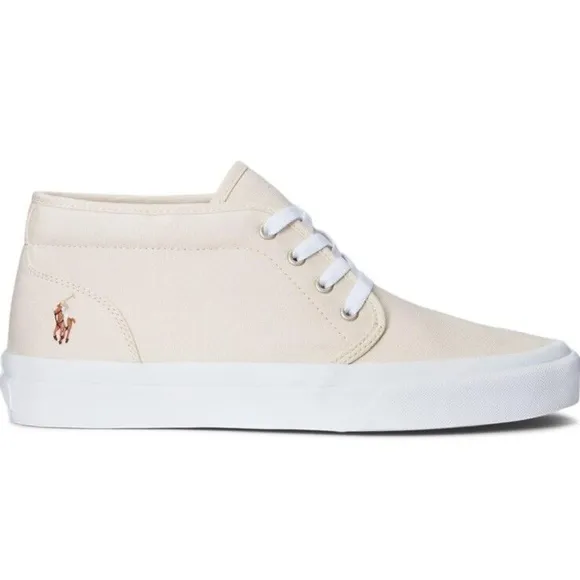 Polo Ralph Lauren Keaton Chukka Sneakers Ecru Cream White Mid-Top Shoes Men’s 10
