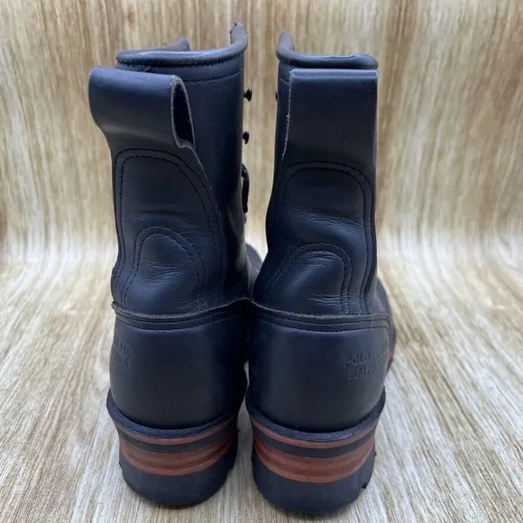 Polo Ralph Lauren Logger Boots Women's Size 6 B Black Shoes Ankle Booties