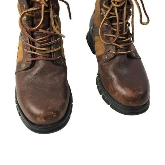POLO RALPH LAUREN Men’s Brown Tan Oiled Leather DIEGO RUGGED BOOTS 7.5D