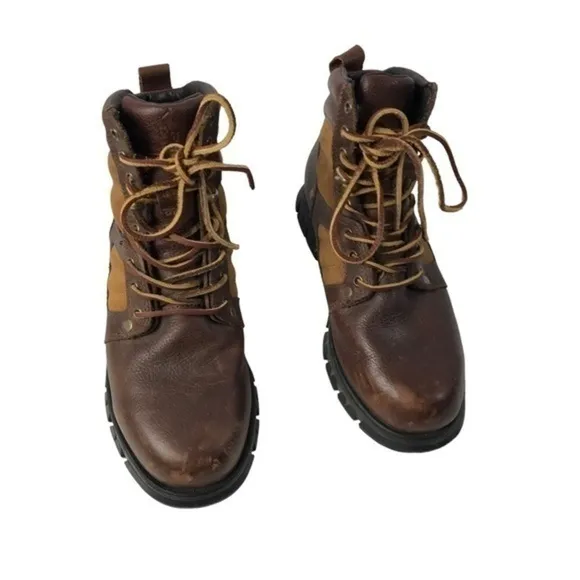 POLO RALPH LAUREN Men’s Brown Tan Oiled Leather DIEGO RUGGED BOOTS 7.5D