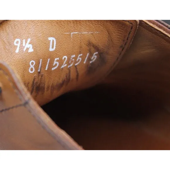 Polo Ralph Lauren Saddle Brown cap toe Broque oxford Shoes Made in USA US 9.5 D
