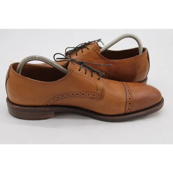 Polo Ralph Lauren Saddle Brown cap toe Broque oxford Shoes Made in USA US 9.5 D