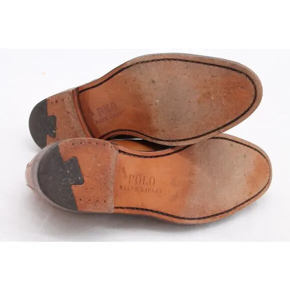 Polo Ralph Lauren Saddle Brown cap toe Broque oxford Shoes Made in USA US 9.5 D