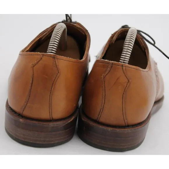 Polo Ralph Lauren Saddle Brown cap toe Broque oxford Shoes Made in USA US 9.5 D