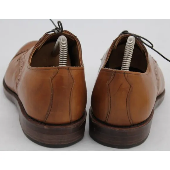 Polo Ralph Lauren Saddle Brown cap toe Broque oxford Shoes Made in USA US 9.5 D