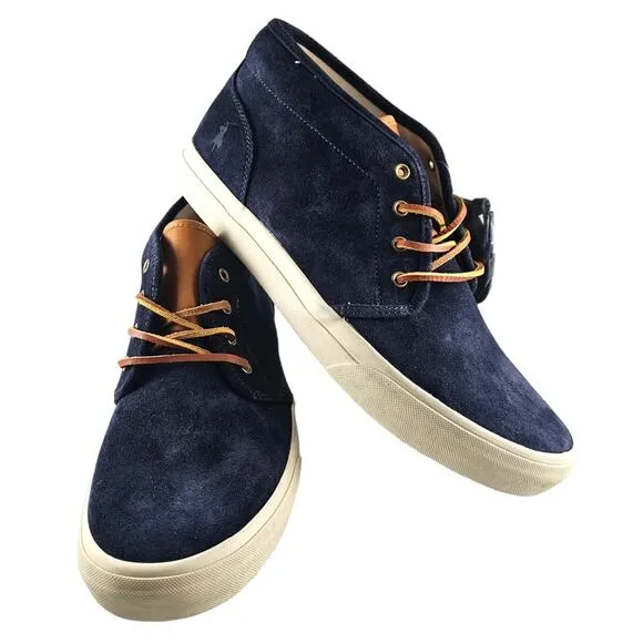 Polo Ralph Lauren Shoes Men's Size 13 Chukka Boots Blue Suede Keaton  NWOT