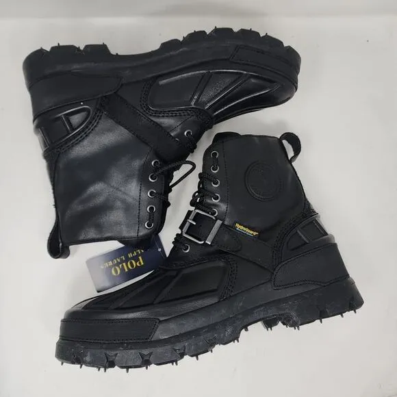 Polo Ralph Lauren Waterproof Boots Mens 11 Black Oslo High Leather Buckle Shoes