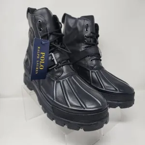 Polo Ralph Lauren Waterproof Boots Mens 11 Black Oslo High Leather Buckle Shoes