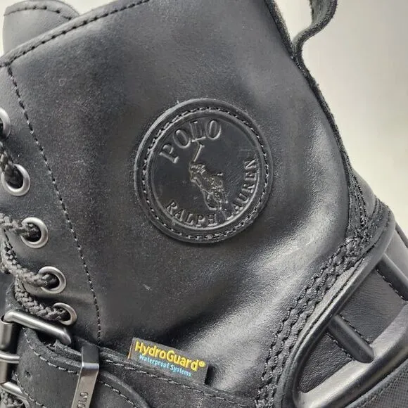 Polo Ralph Lauren Waterproof Boots Mens 11 Black Oslo High Leather Buckle Shoes