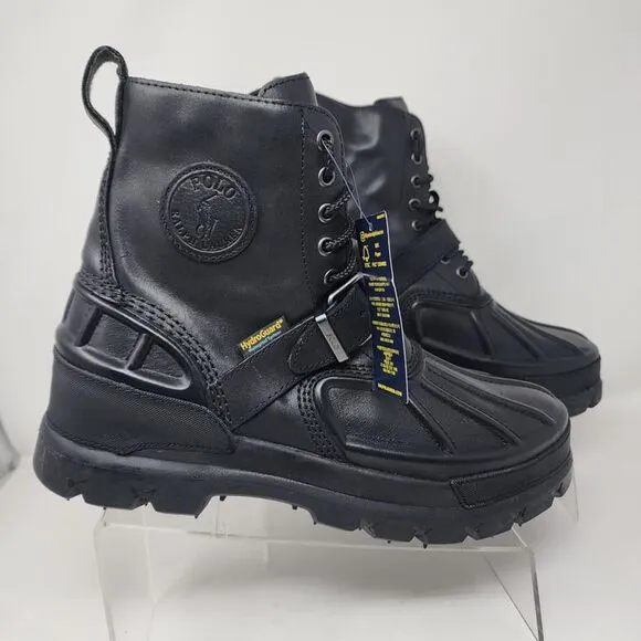 Polo Ralph Lauren Waterproof Boots Mens 11 Black Oslo High Leather Buckle Shoes