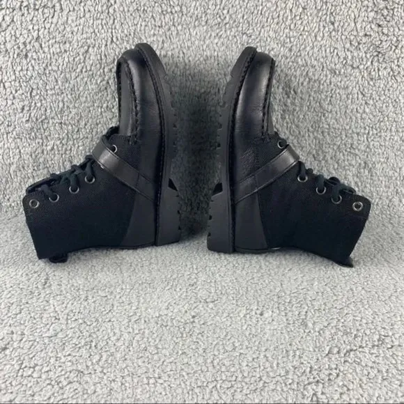 POLO RALPH LAUREN Ranger HI II‎ Combat Boots Shoes Boys 1.5 Kids Black Leather