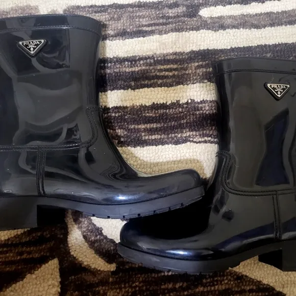 Prada Black Winter &amp; Rain Boots
