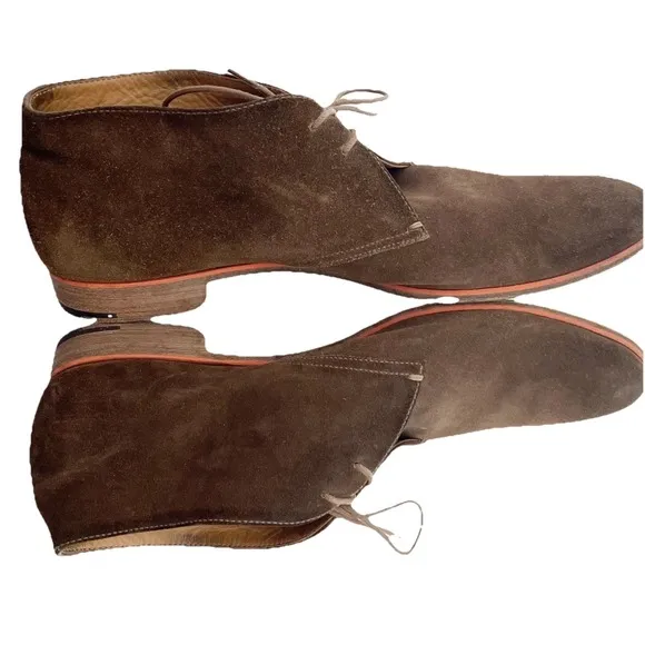 PRADA Brown Suede Leather Lace Up Chukka Ankle Boots Shoes  US 9.5