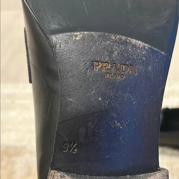Prada Men's Black Leather Loafers