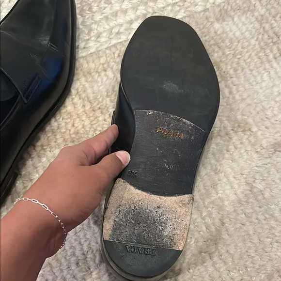 Prada Men's Black Leather Loafers