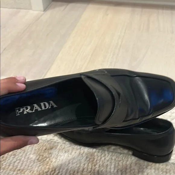 Prada Men's Black Leather Loafers