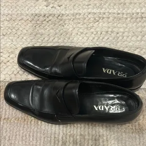 Prada Men's Black Leather Loafers