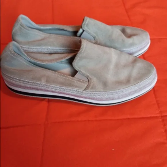 Prada Shoes Womens 6 gray slip-on sneakers flats casual size 36.5