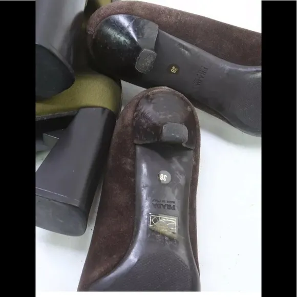 Prada suede adorable loafers small heel
