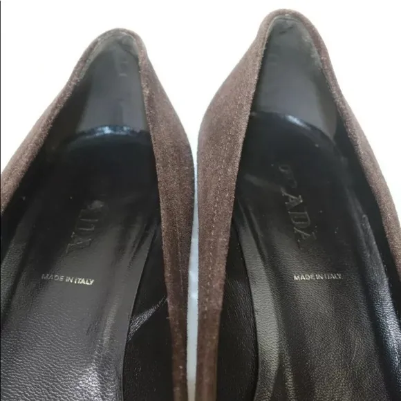 Prada suede adorable loafers small heel