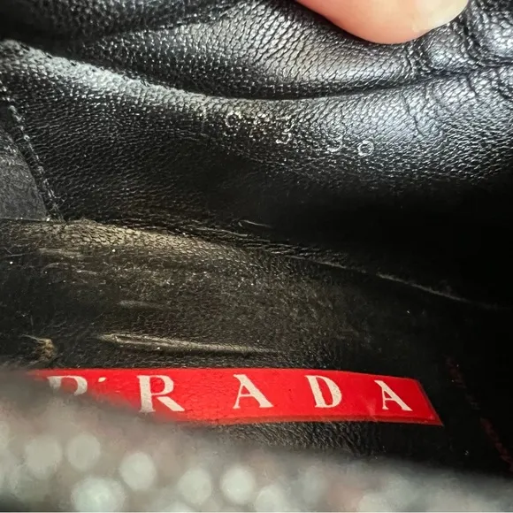 Prada Vintage 90’s Black leather boots Avantgarde Style Affliction Size 6