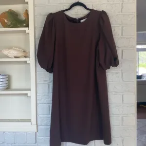Preston and York Chocolate Brown Balloon Sleeve Size 16 Midi Style Sheath Dress